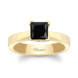 Princess Cut Solitaire Black Diamond Ring