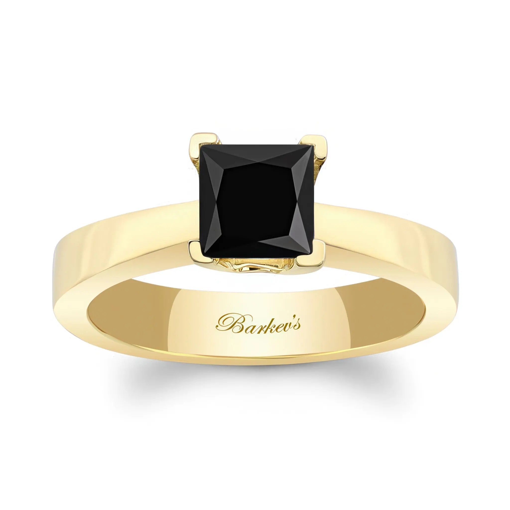 Princess Cut Solitaire Black Diamond Ring