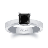 Princess Cut Solitaire Black Diamond Ring