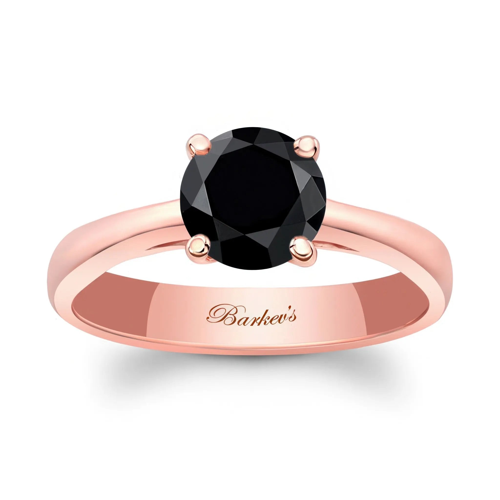 Round Black Diamond Solitaire Ring