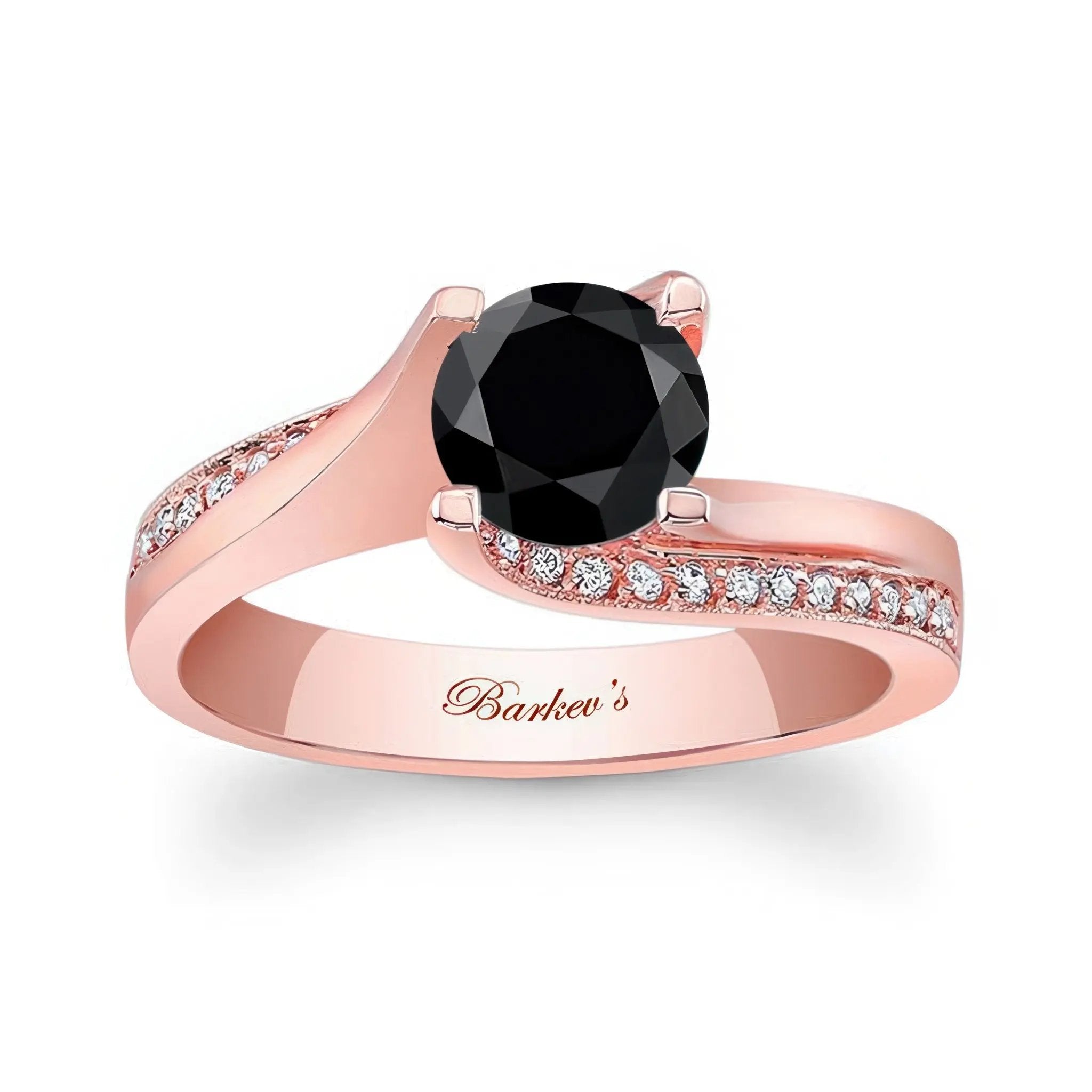 Round Cut Black And White Diamond Ring