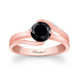 Split Shank Solitaire Black Diamond Ring