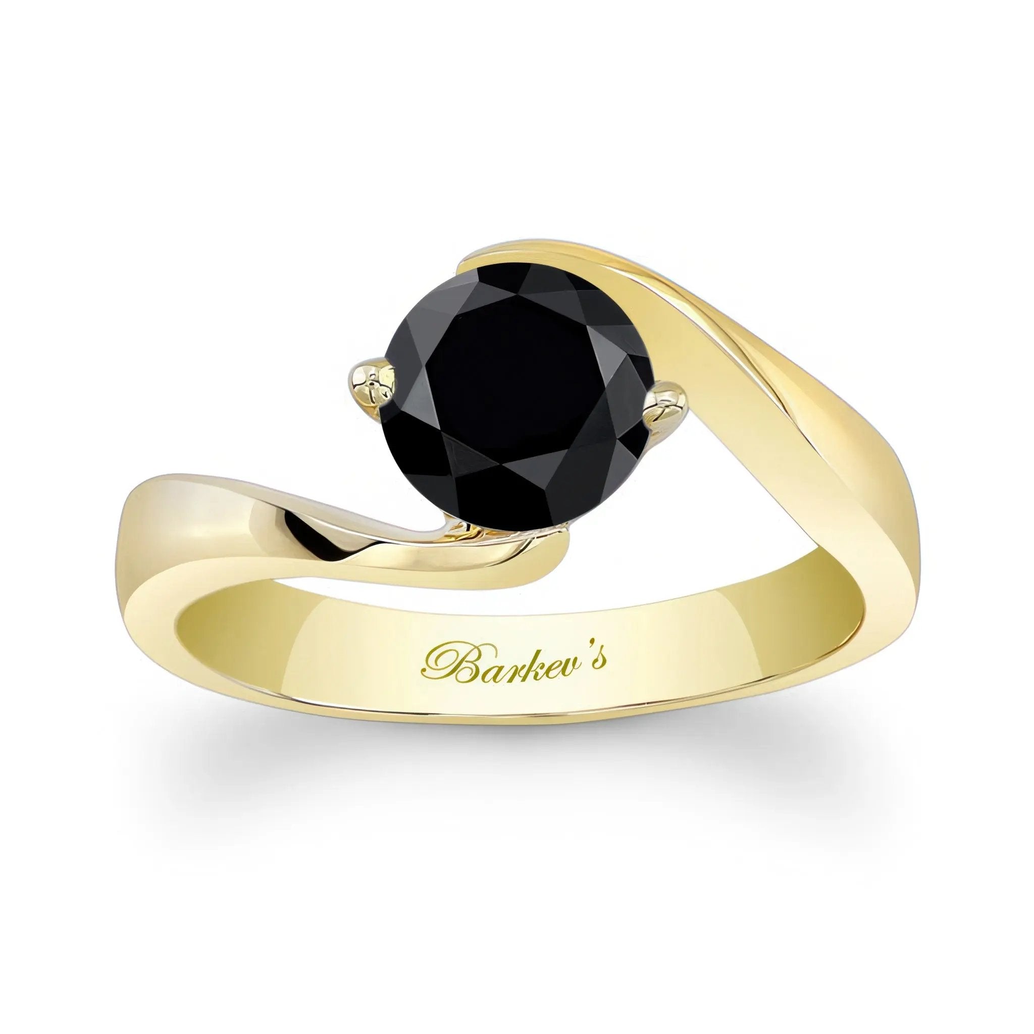 Contemporary Black And White Diamond Solitaire Ring
