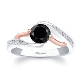 Bypass Black And White Diamond Ring