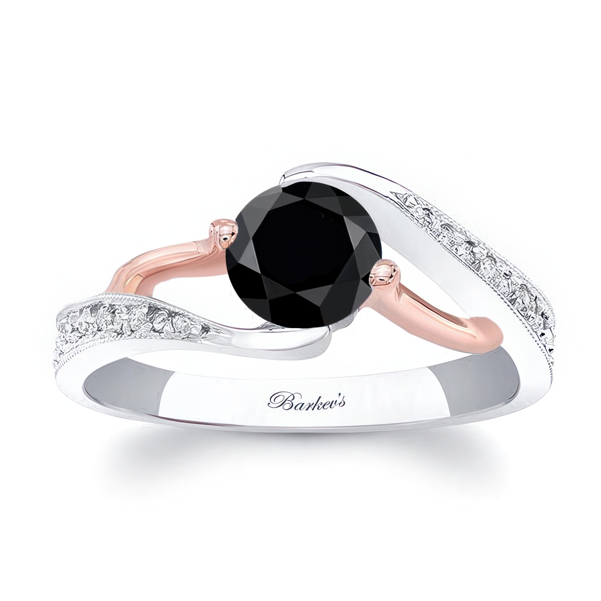 Bypass Black And White Diamond Ring