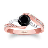 Bypass Black And White Diamond Ring