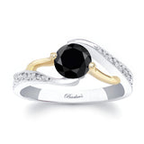 Bypass Black And White Diamond Ring