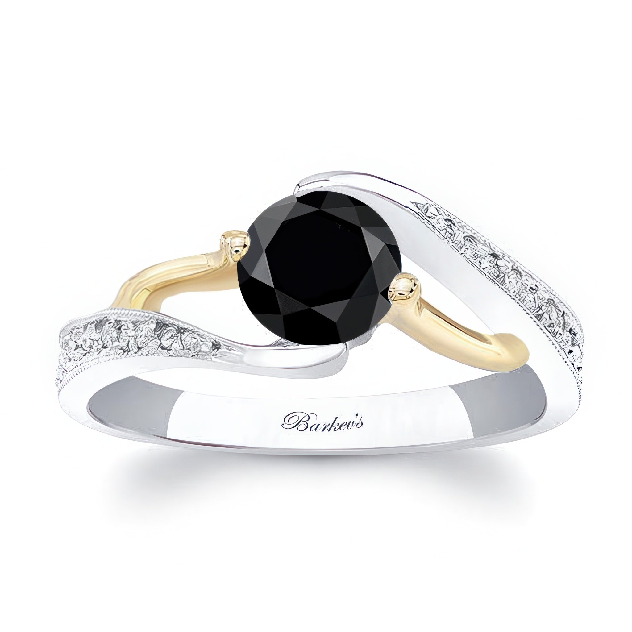 Bypass Black And White Diamond Ring