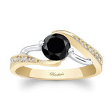 Bypass Black And White Diamond Ring