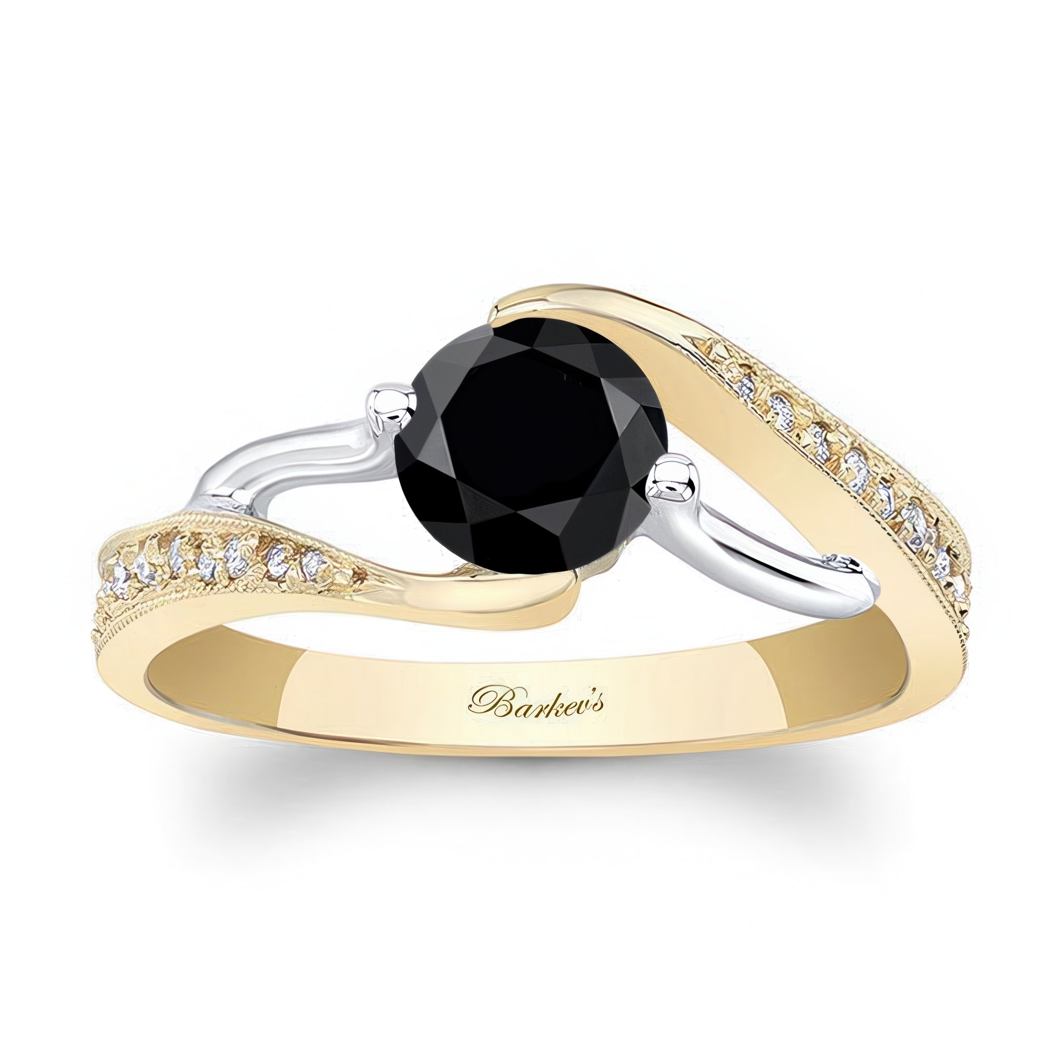Bypass Black And White Diamond Ring