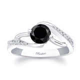 Bypass Black And White Diamond Ring
