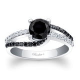 1 Carat Round Cut Black Diamond Ring