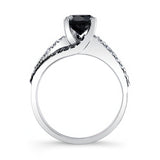 1 Carat Round Cut Black Diamond Ring