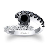 Split Band Black Diamond Engagement Ring