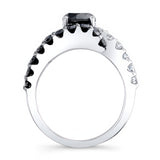 Split Band Black Diamond Engagement Ring