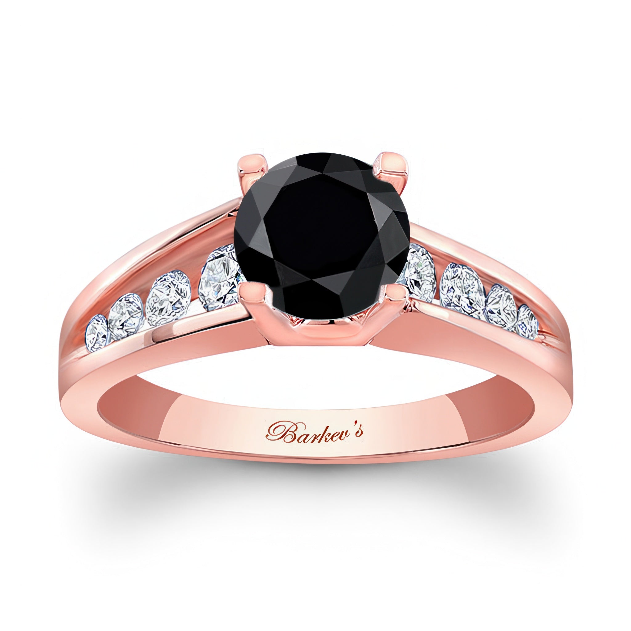 Channel Band Black And White Diamond Ring