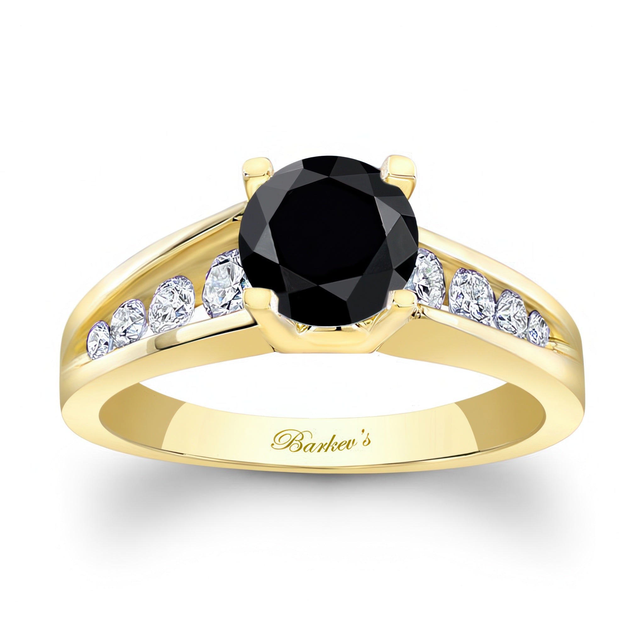 Channel Band Black And White Diamond Ring