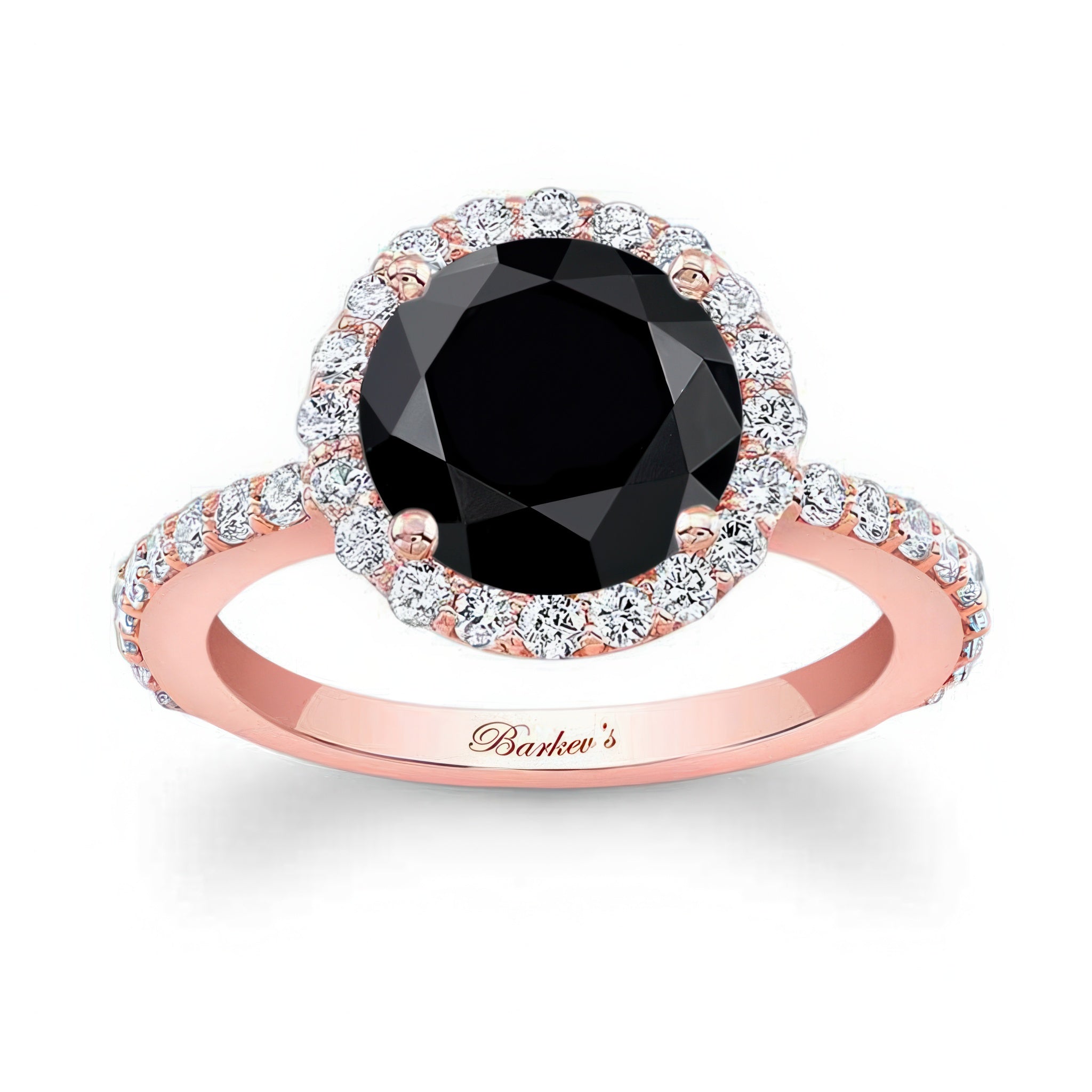 2 Carat Halo Black And White Diamond Engagement Ring
