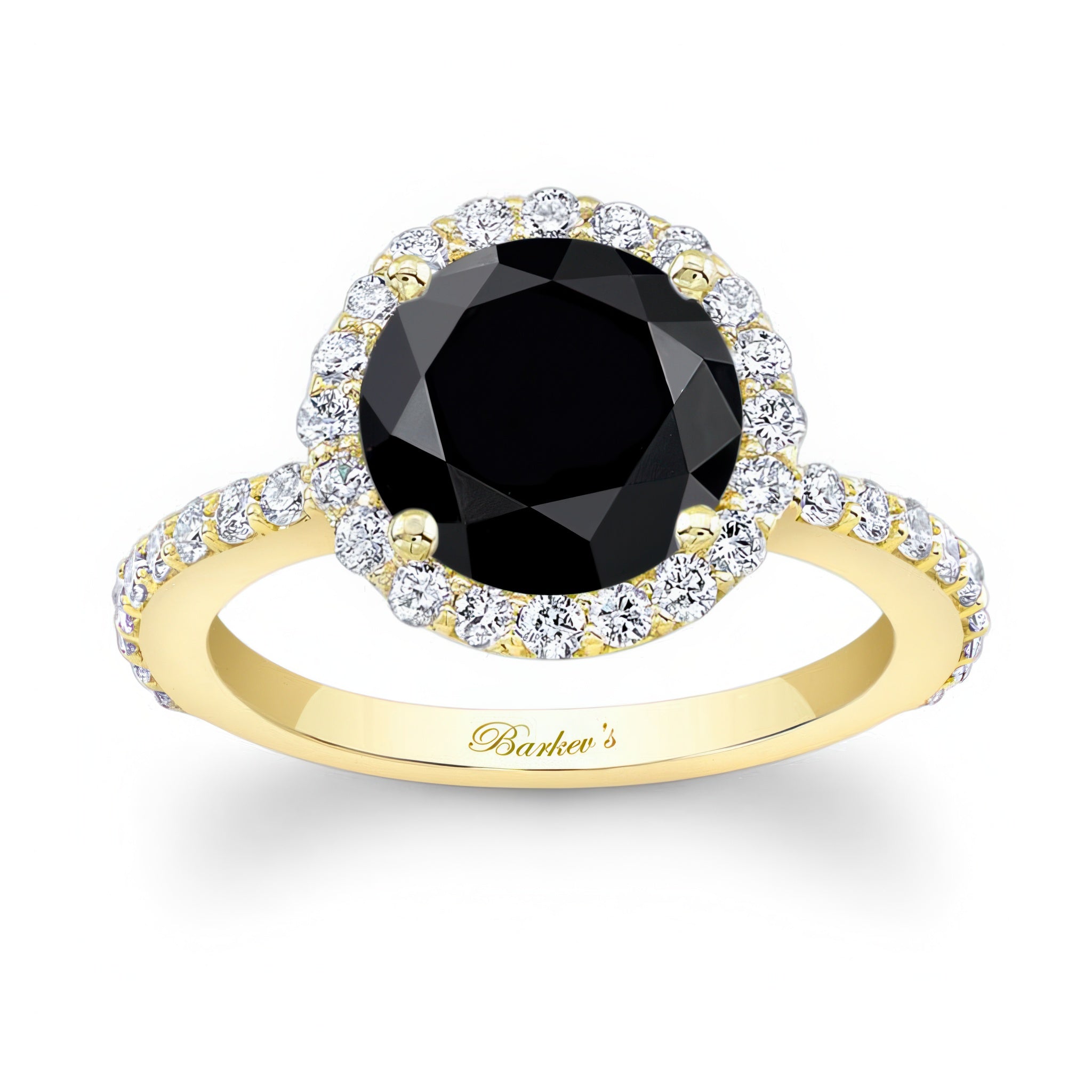 2 Carat Halo Black And White Diamond Engagement Ring