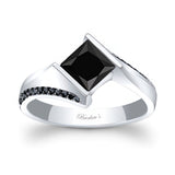 Princess Cut Square Black Diamond Ring
