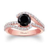 1 Carat Black And White Diamond Ring