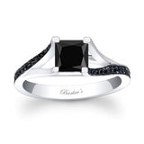 Princess Cut Black Diamond V Shaped Ring