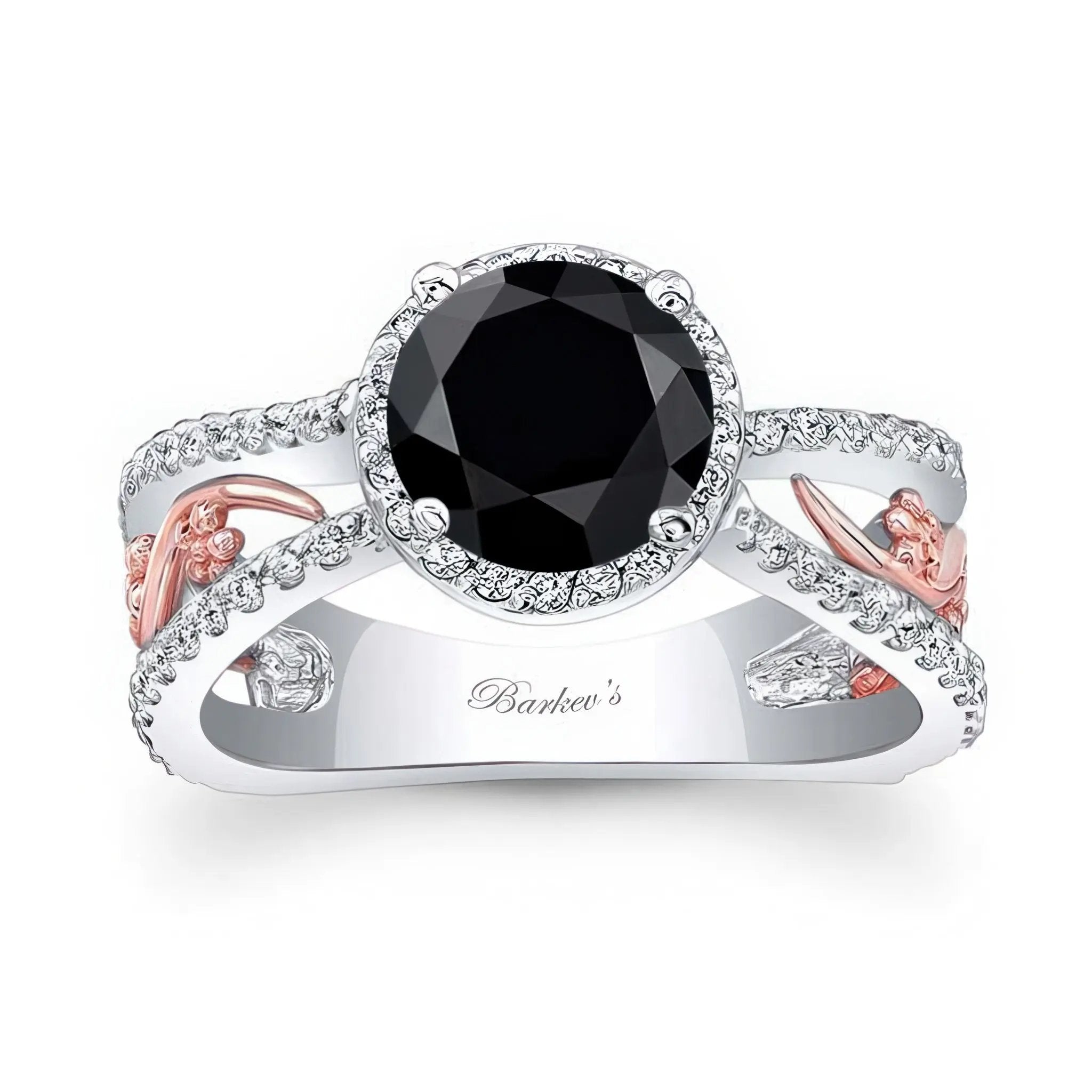 Unique 1 Carat Black And White Diamond Halo Ring