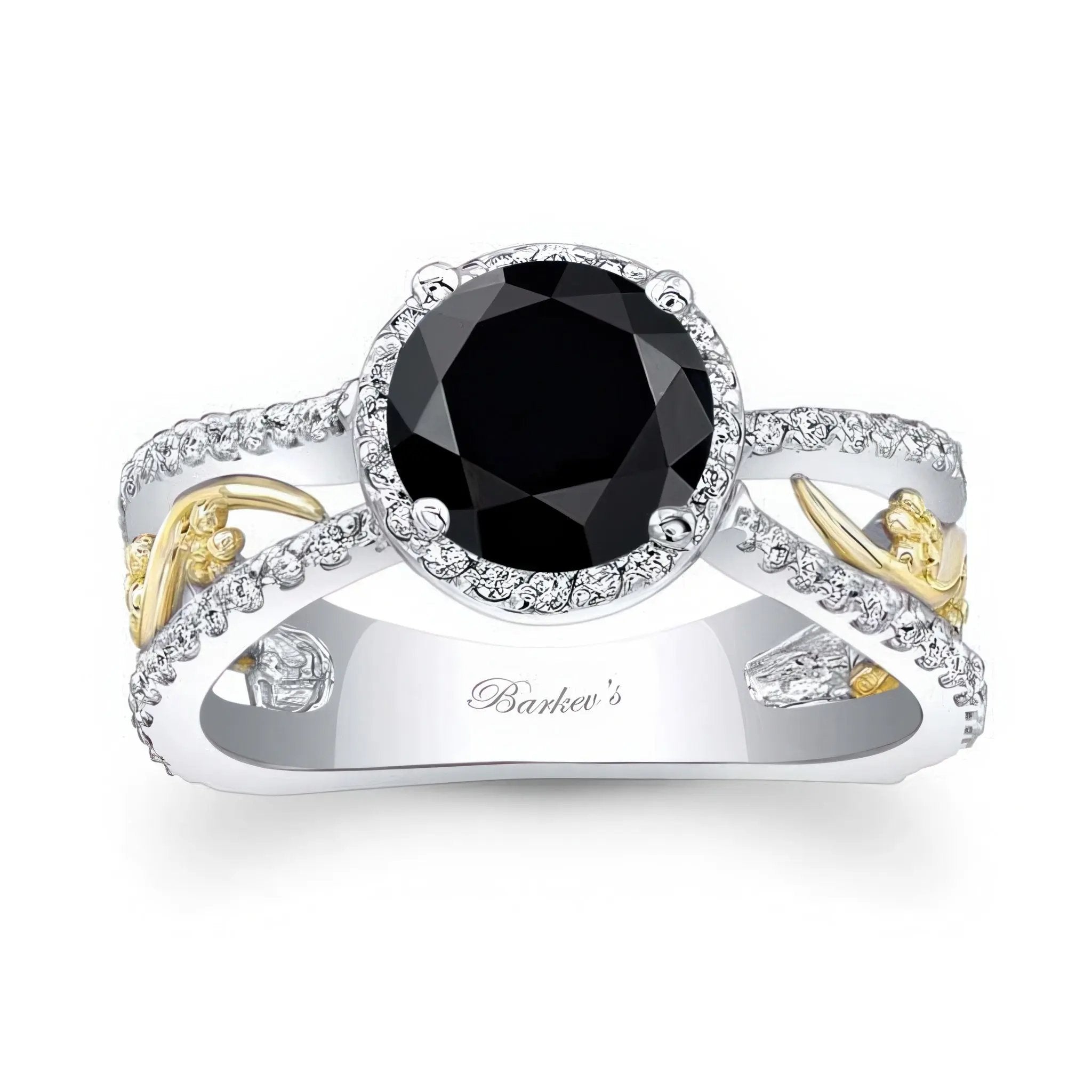 Unique 1 Carat Black And White Diamond Halo Ring