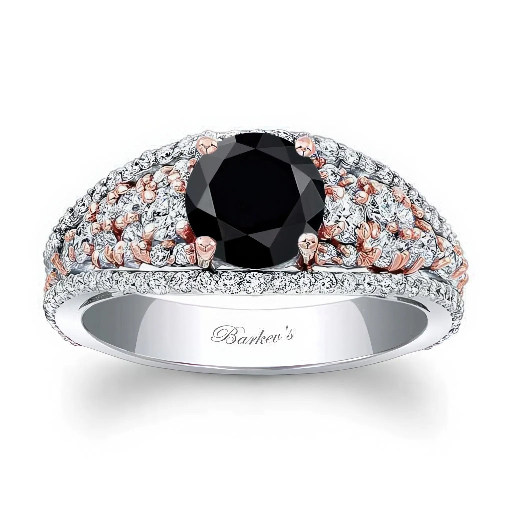 Vintage 1 Carat Black And White Diamond Engagement Ring