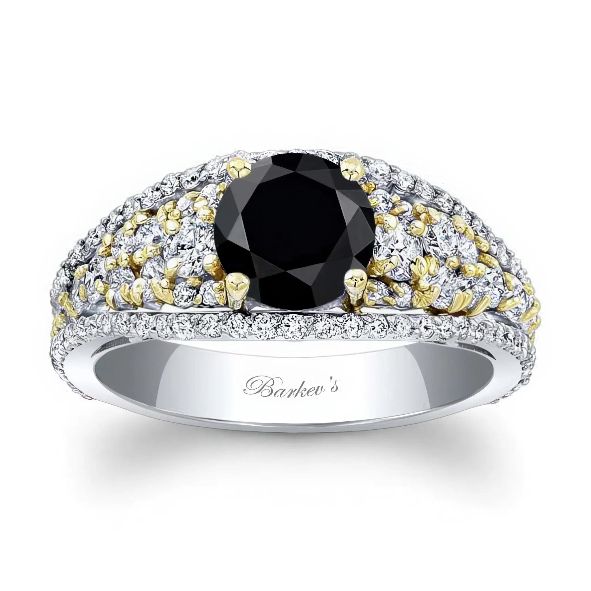 Vintage 1 Carat Black And White Diamond Engagement Ring