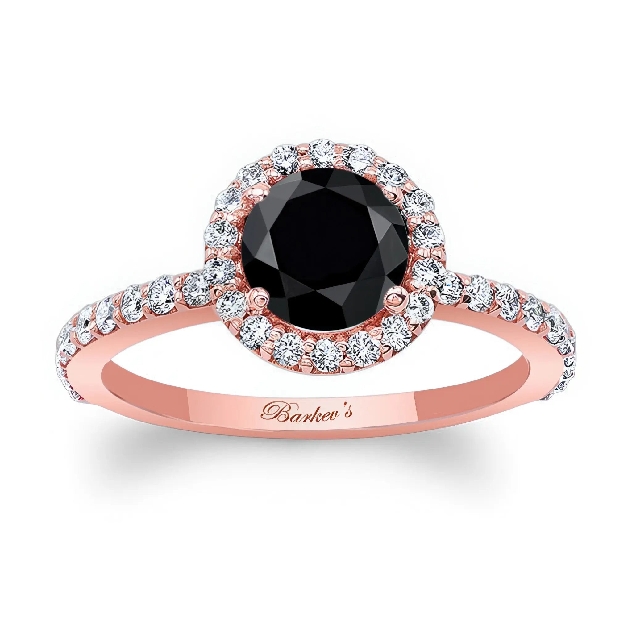 Black And White Diamond Halo Ring