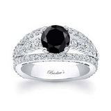 Art Deco Black And White Diamond Ring