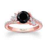1 Carat Round Black And White Diamond Ring