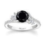 1 Carat Round Black And White Diamond Ring
