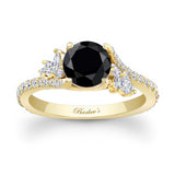 1 Carat Round Black And White Diamond Ring