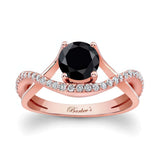 Split Shank Black And White Diamond Pave Ring