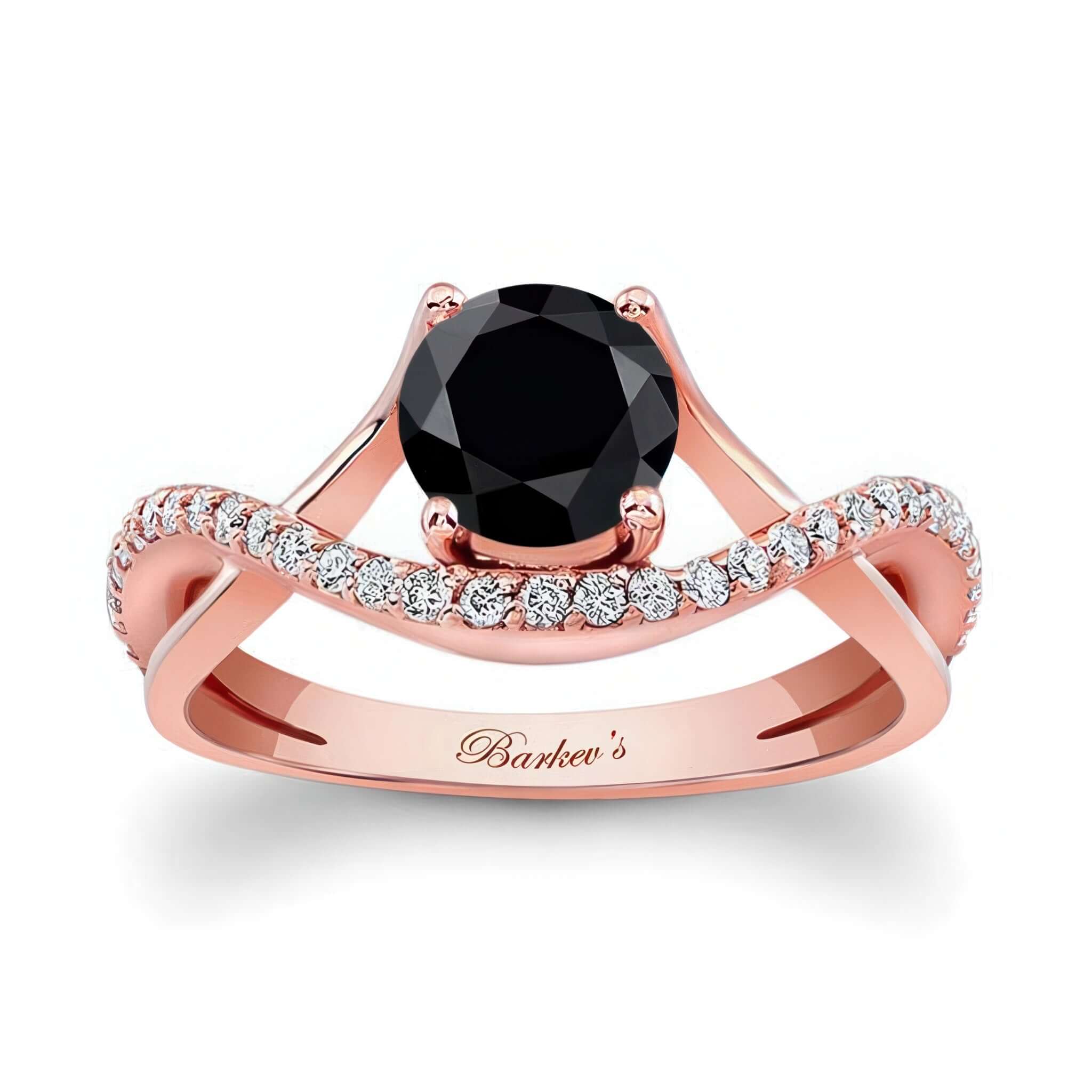 Split Shank Black And White Diamond Pave Ring