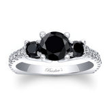 Black Diamond 3 Stone Ring