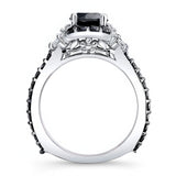 Marquise Halo Black Diamond Ring