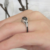 Round Vintage Black Diamond Engagement Ring