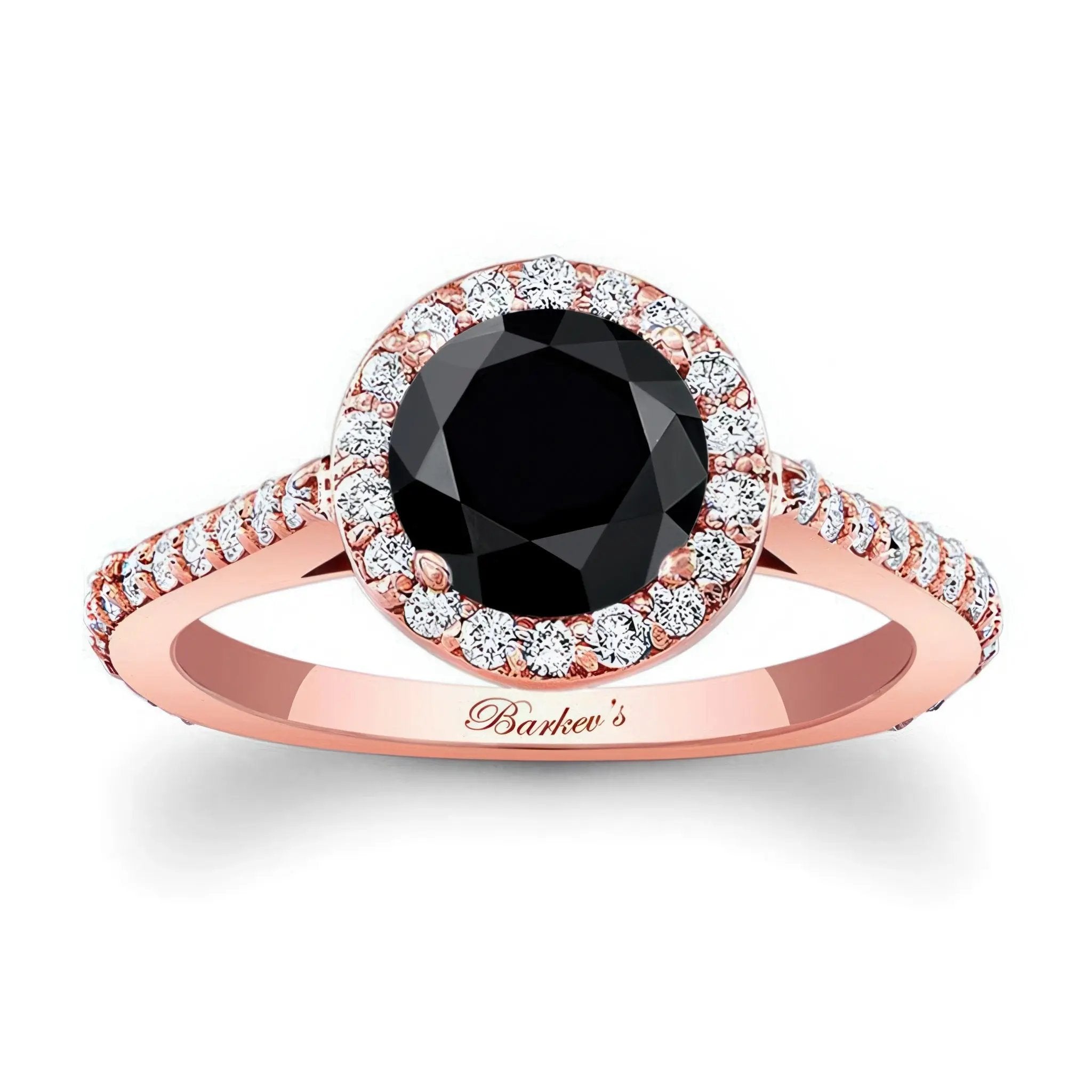 1 carat Halo Black And White Diamond Engagement Ring