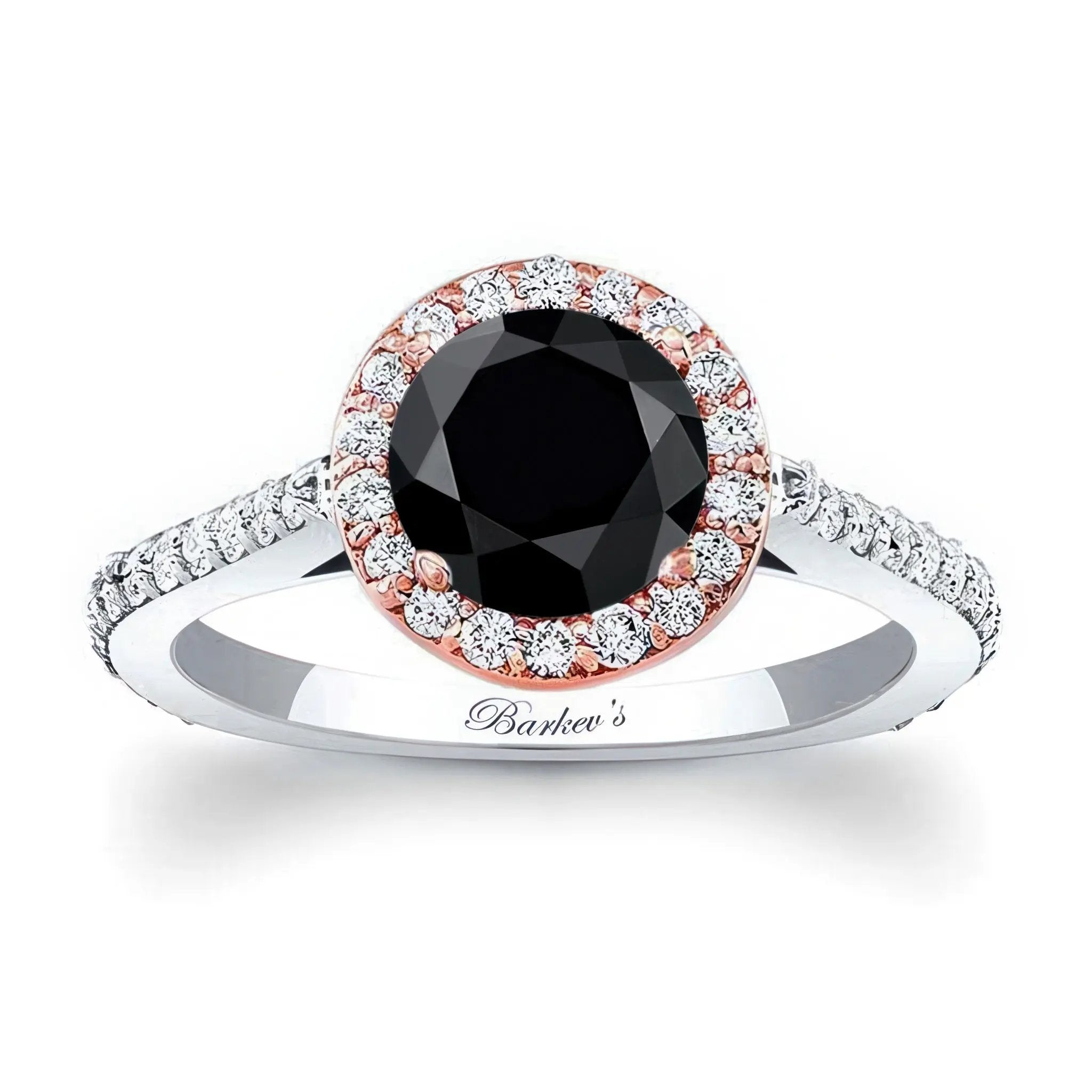 1 carat Halo Black And White Diamond Engagement Ring