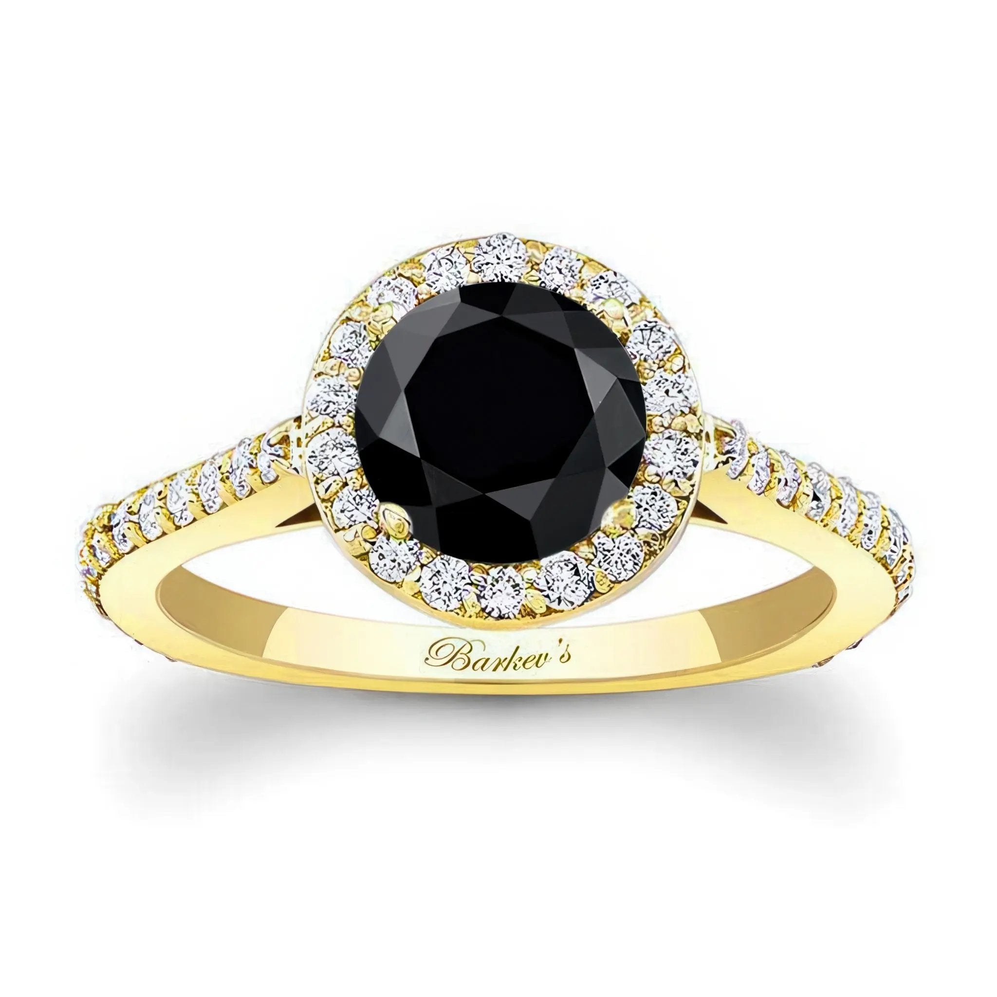 1 carat Halo Black And White Diamond Engagement Ring