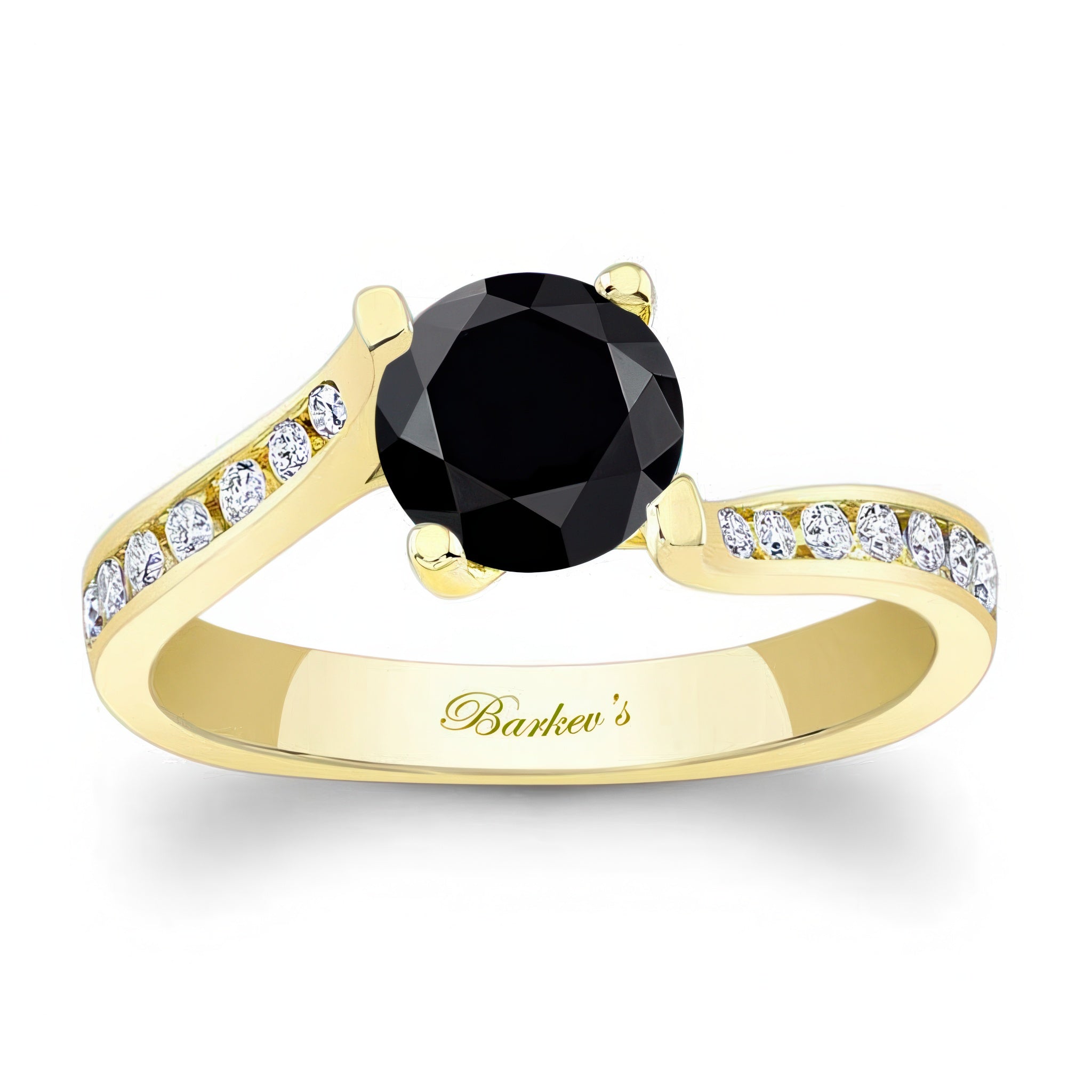 Open Bypass Black And White Diamond Ring