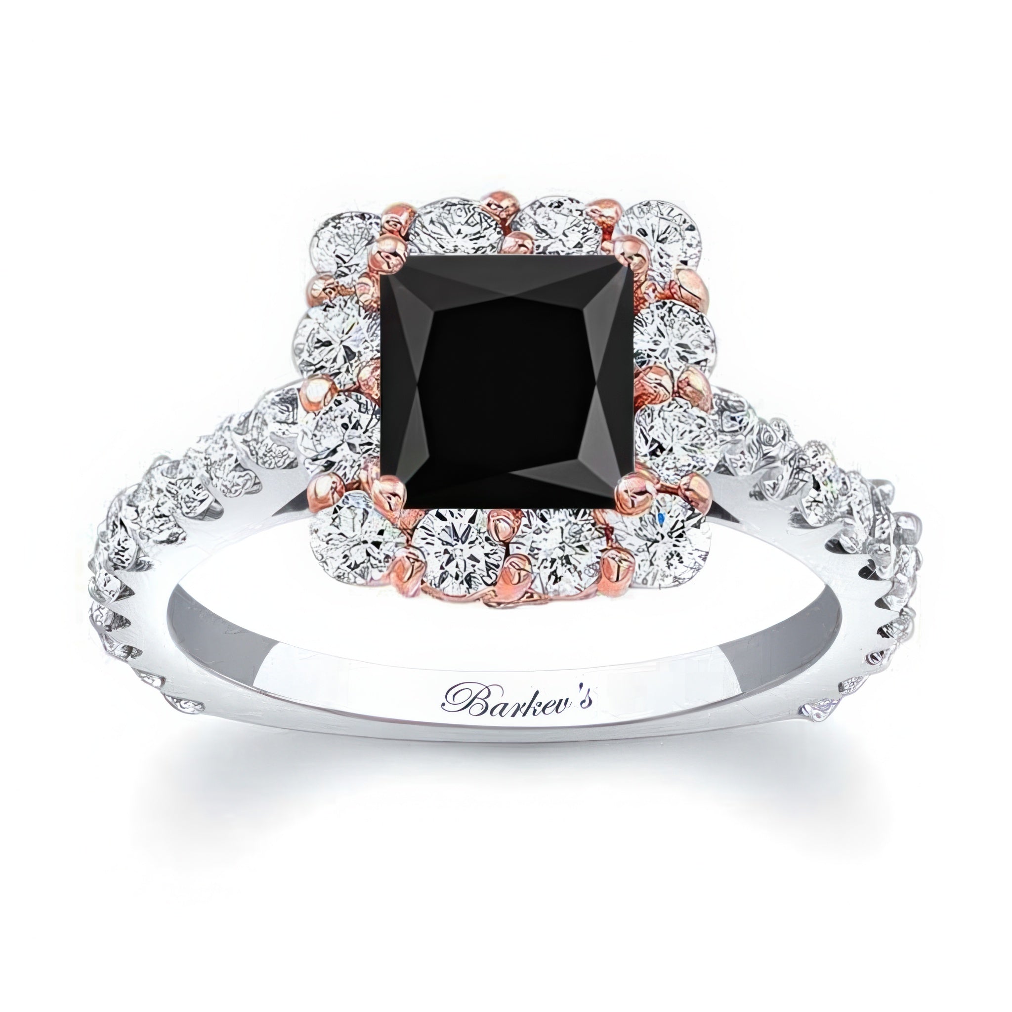 Black And White Diamond Princess Ring