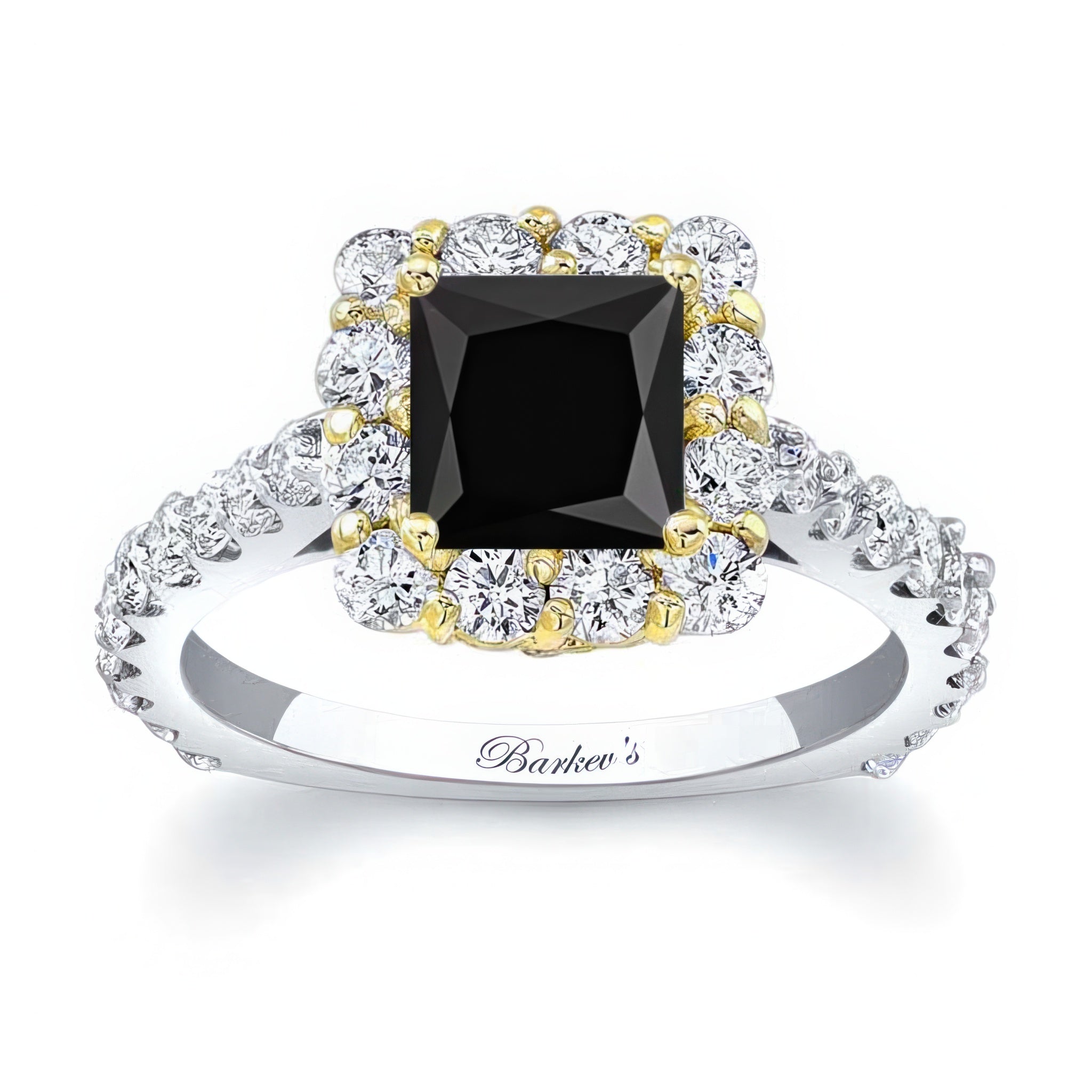 Black And White Diamond Princess Ring