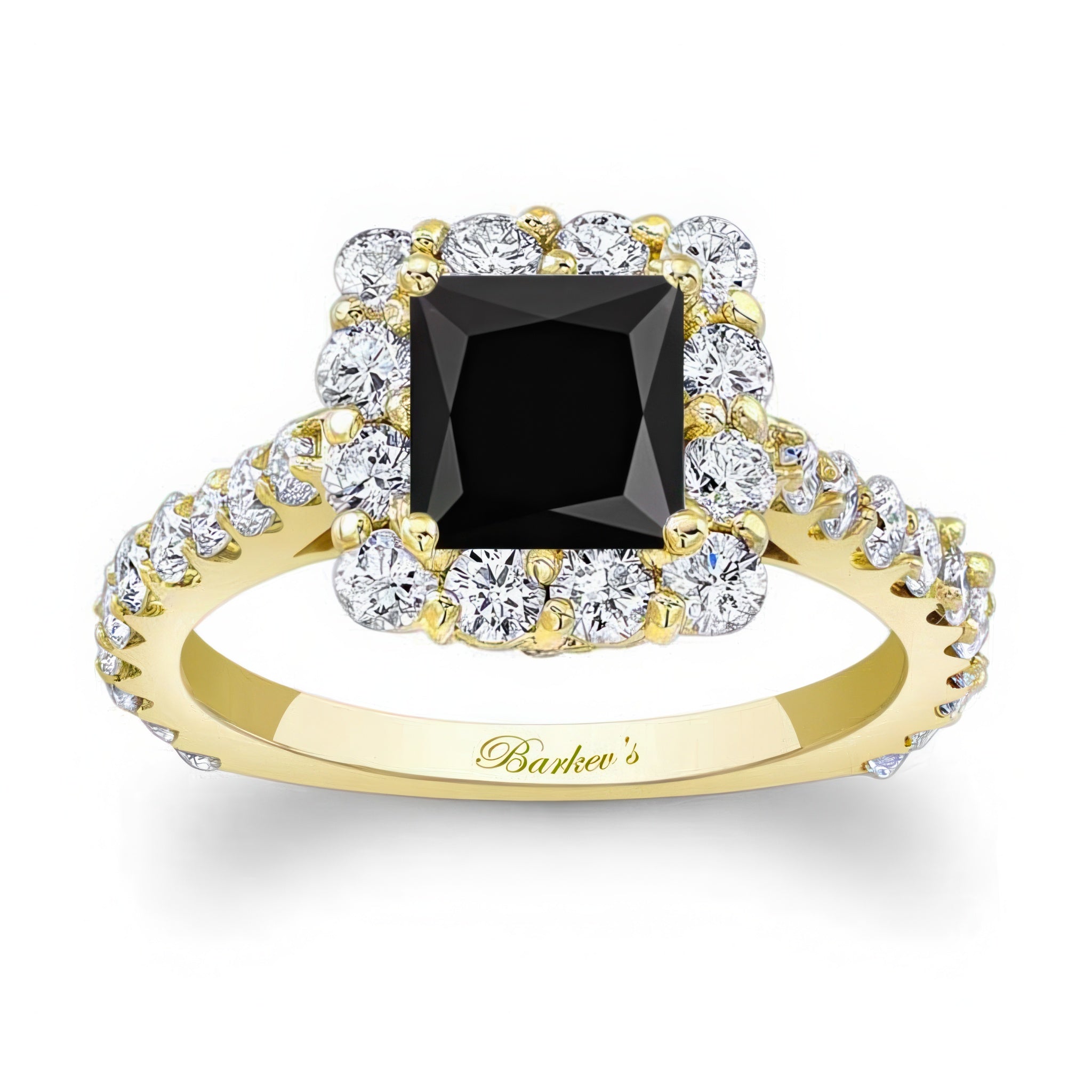 Black And White Diamond Princess Ring