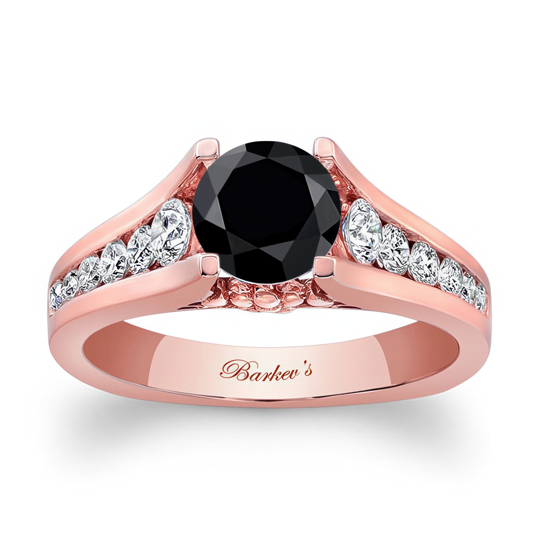 Cathedral Black And White Diamond Ring