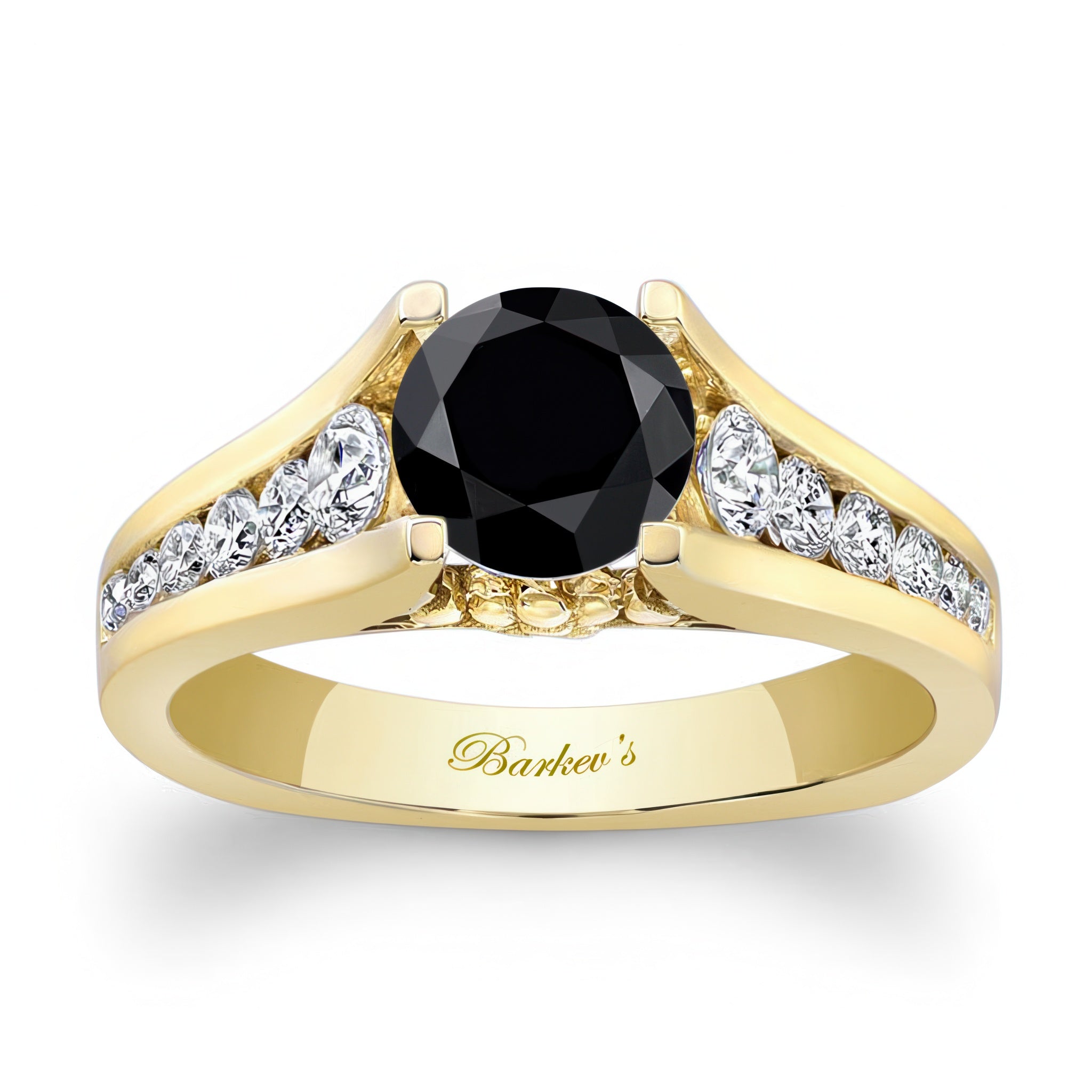Cathedral Black And White Diamond Ring