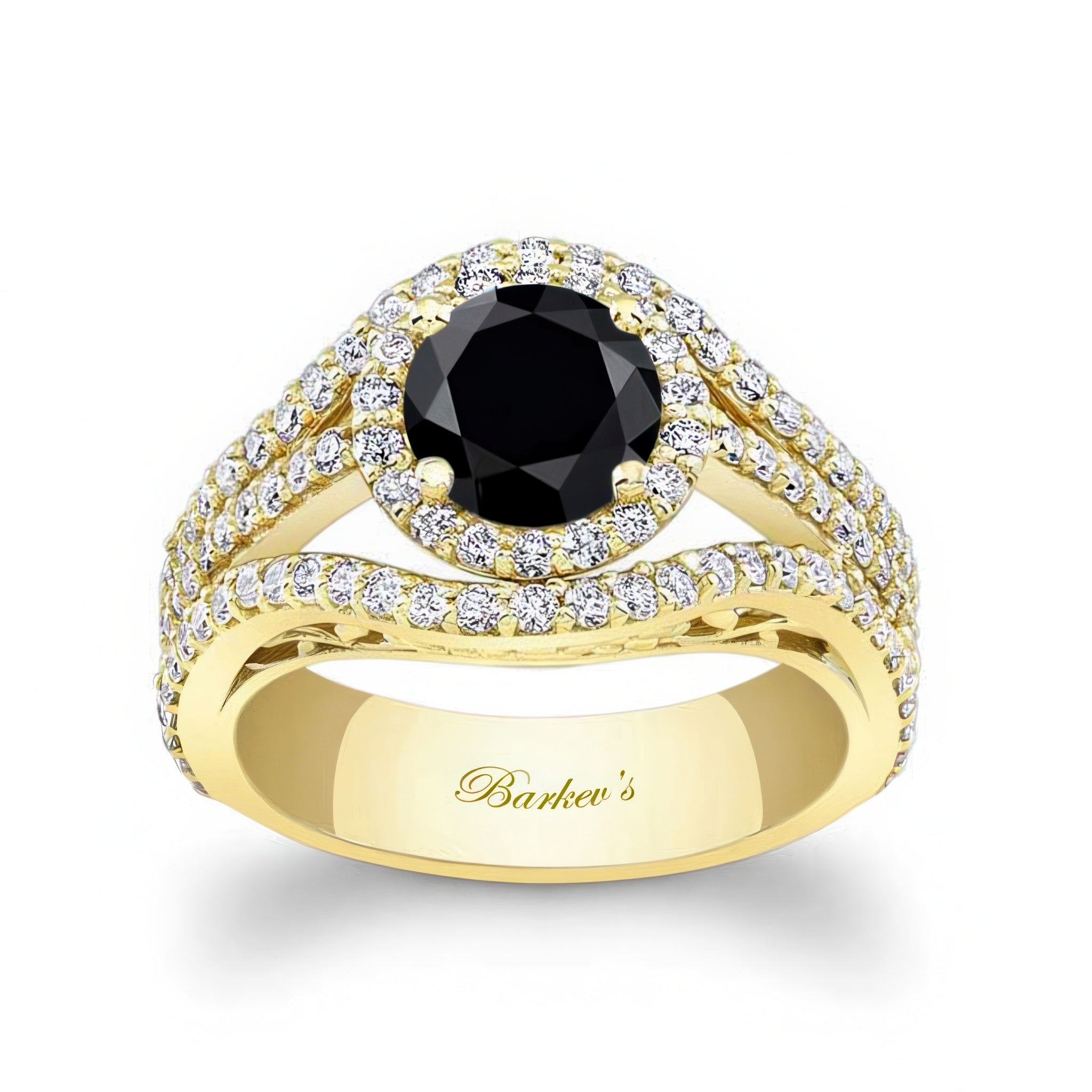 Halo Black And White Diamond Ring